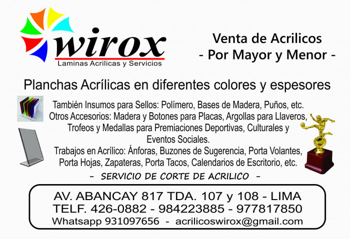 Trofeos y Premiaciones WIROX logo